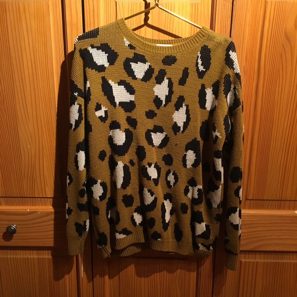 Dark Mustard Leopard Sweater